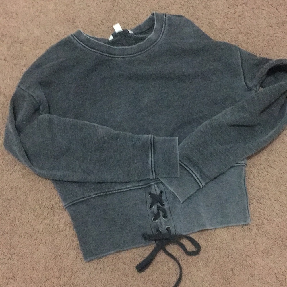 American eagle lace up sweater